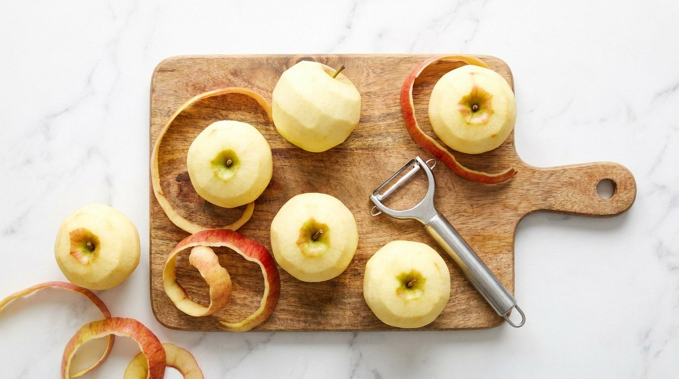 Stap 1: Verwarm de oven voor op 180 graden en schil de appels.