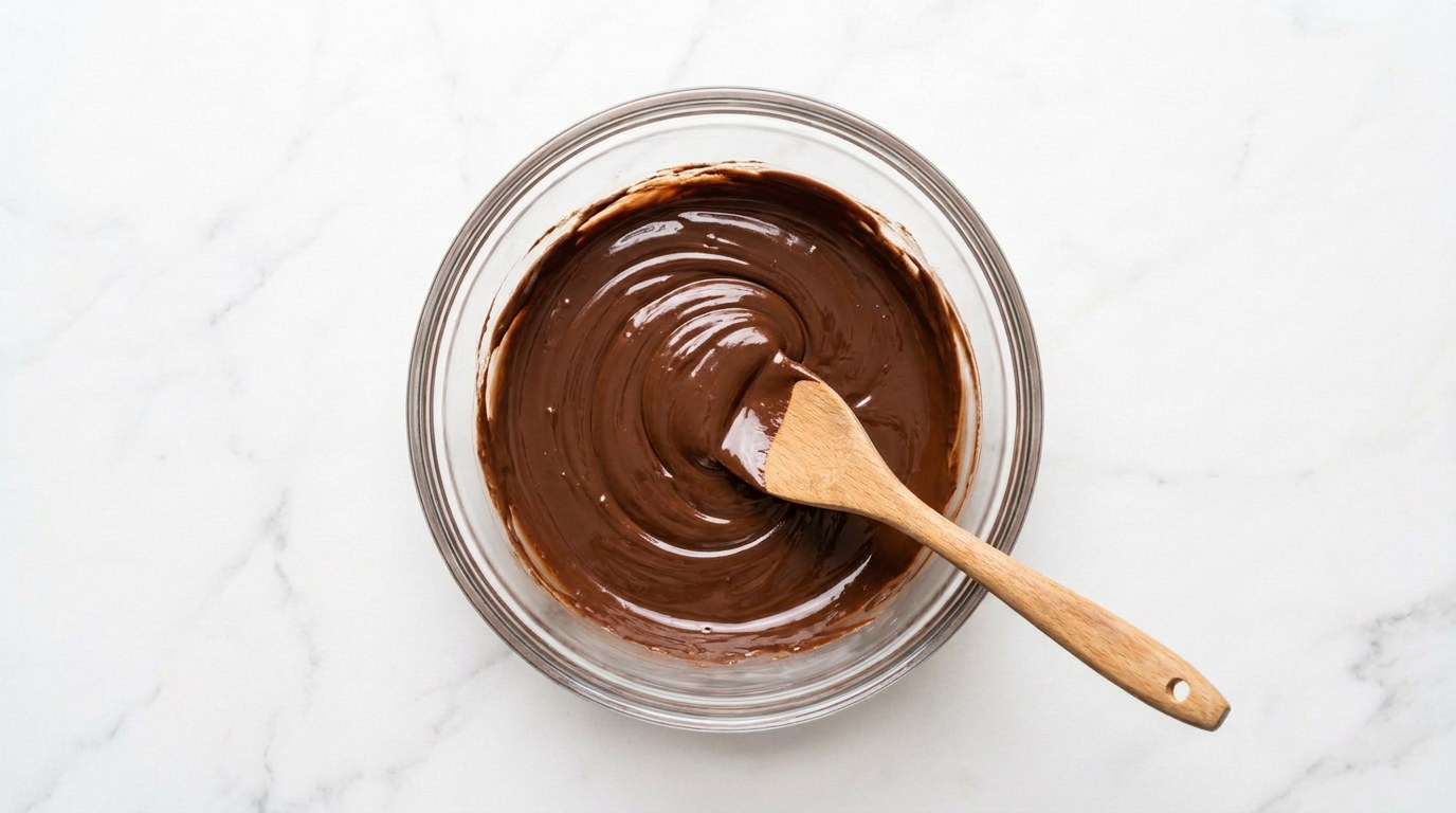 Stap 2: Smelt de chocolade met de boter au bain-marie tot een glad mengsel.
