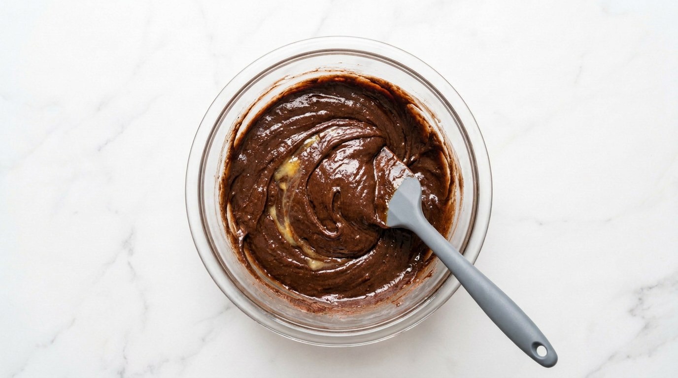 Stap 3: Klop de eieren met de suiker luchtig en roer de gesmolten chocolade erdoor.