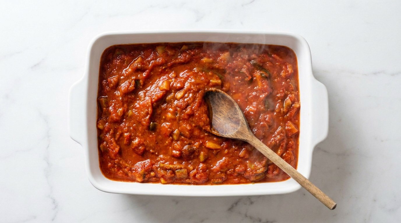 Stap 3: Laat de saus 10 minuten pruttelen tot hij is ingedikt.
