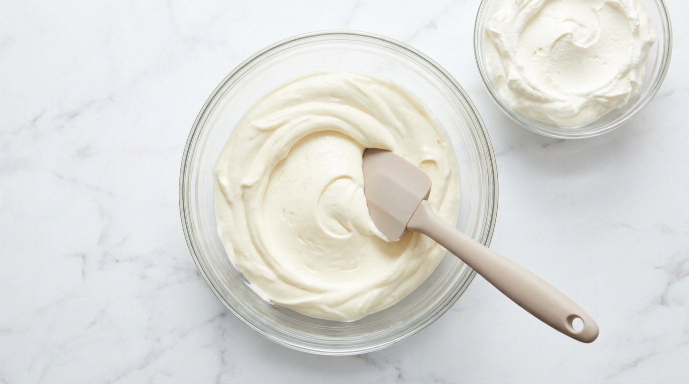Stap 3: Week de gelatine, klop de slagroom stijf en roer de roomkaas met poedersuiker glad.