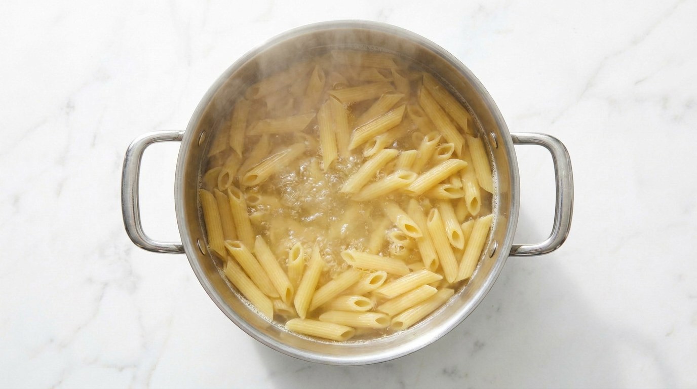 Stap 1: Kook de pasta volgens de aanwijzingen op de verpakking beetgaar.
